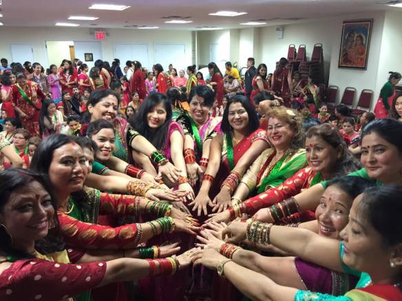 Teej celebration hosted in New York by NY/NY Nepali Women Group, 2015. These people draw on the strength of each other....